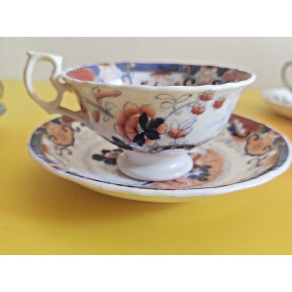 Vintage  Imari Pattern Bone China Wide Mouth Cup & Saucer - Picture 12 of 16